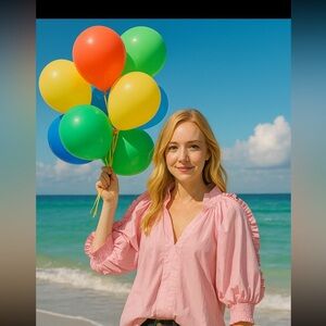 Karlie Ruffled Baby Pink Top Sz S